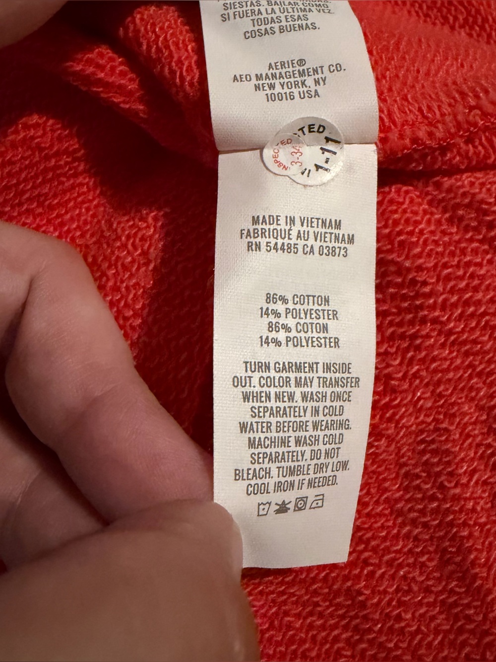 Aerie Red Popover Polo Sweatshirt Oversized Button Collar French Terry XS - Picture 7 of 7